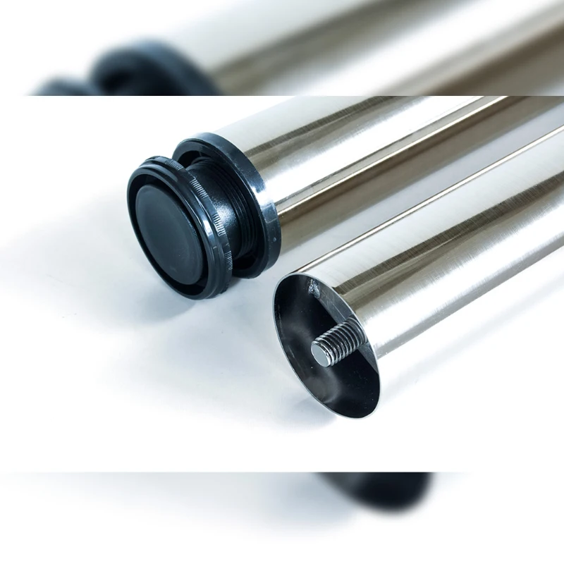 Emuca Gamba per tavolo regolabile D. 60 x 870 mm di acciaio nichel satinato