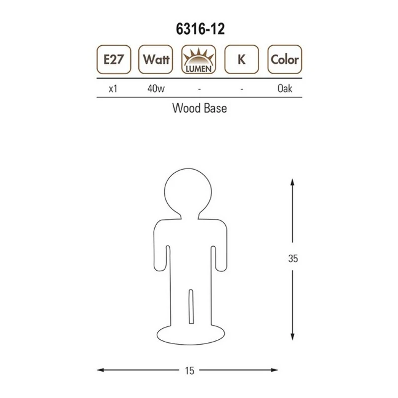 Homemania Lampada Da Tavolo Lui Rovere