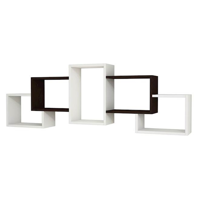 Homemania Mensola Berril W164xD20xH55 cm Bianco, Wenge