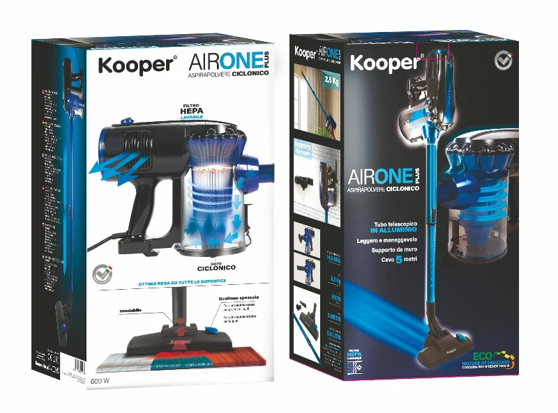 Kooper Airone 2.0 600W Grigio/Blu Aspirap. Telescopico