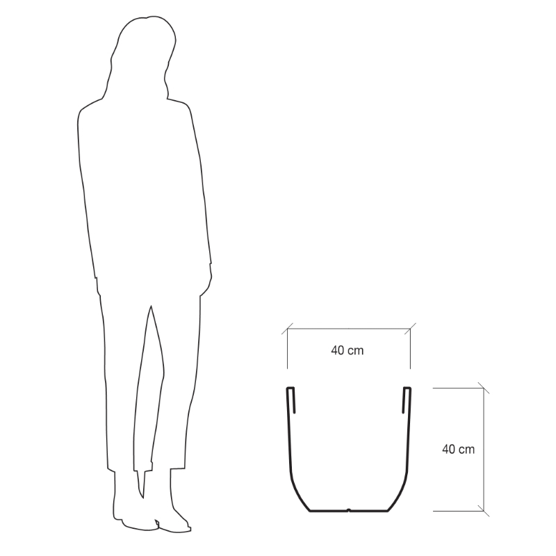 Farmet New Orione Alto Vaso Cm 40 Pietra Serena ø 40x40 h