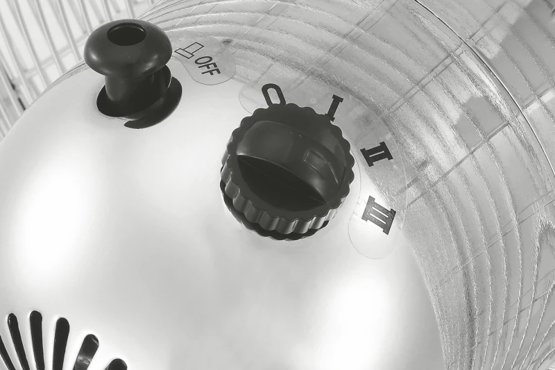 Kooper Ventilatore Cromato 40 Piantana H 130 Base Tonda