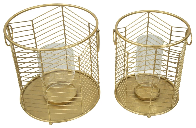 Porta Candela Glam Ring Coppia Cm Ø 23.5X25-19X24