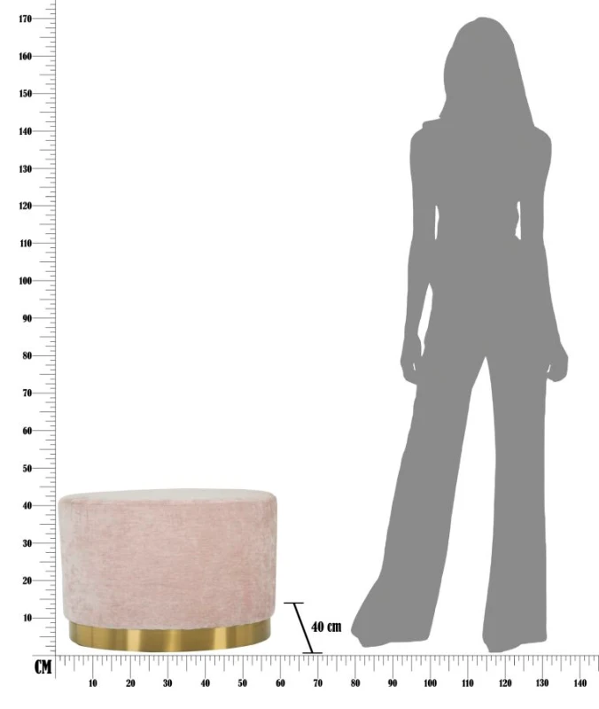 Puff Goldy Ovale Grande Rosa Cm 60X40X40