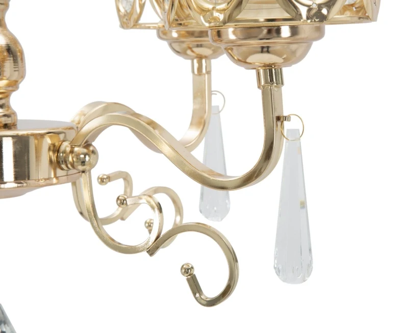 Lampadario Glam Cristal 5 Luci Cm Ø 40X72