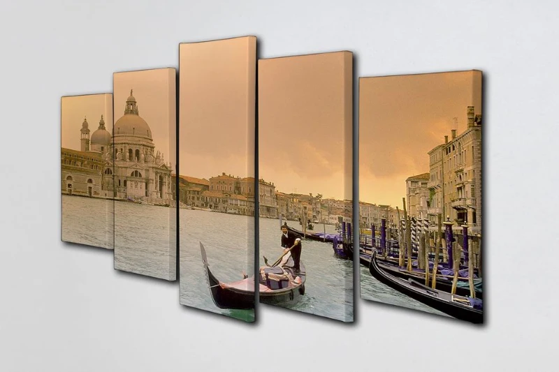 Homemania Quadro Da Parete 5 Pannelli Canvas Art Multicolore W100xD2xH65 cm