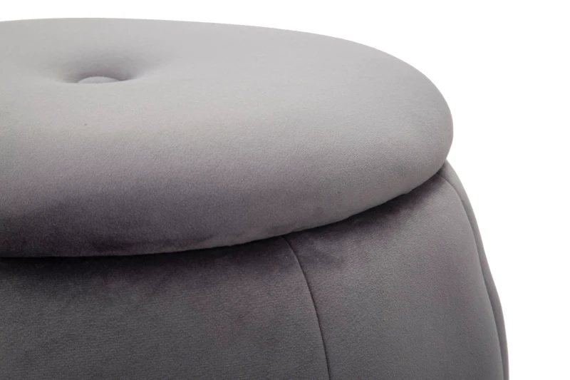 Puff Contenitore Paris Grigio/Silver Cm Ø 43X43