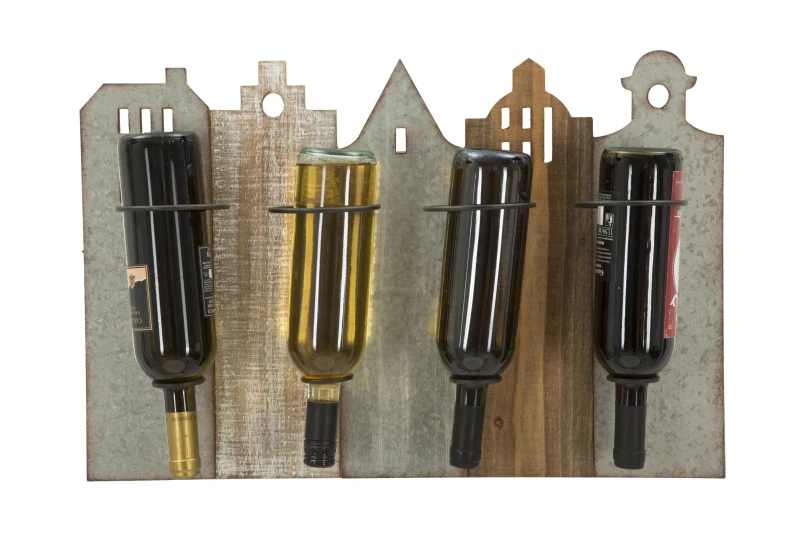 Porta Bottiglie Da Muro City Cm 60X12X40