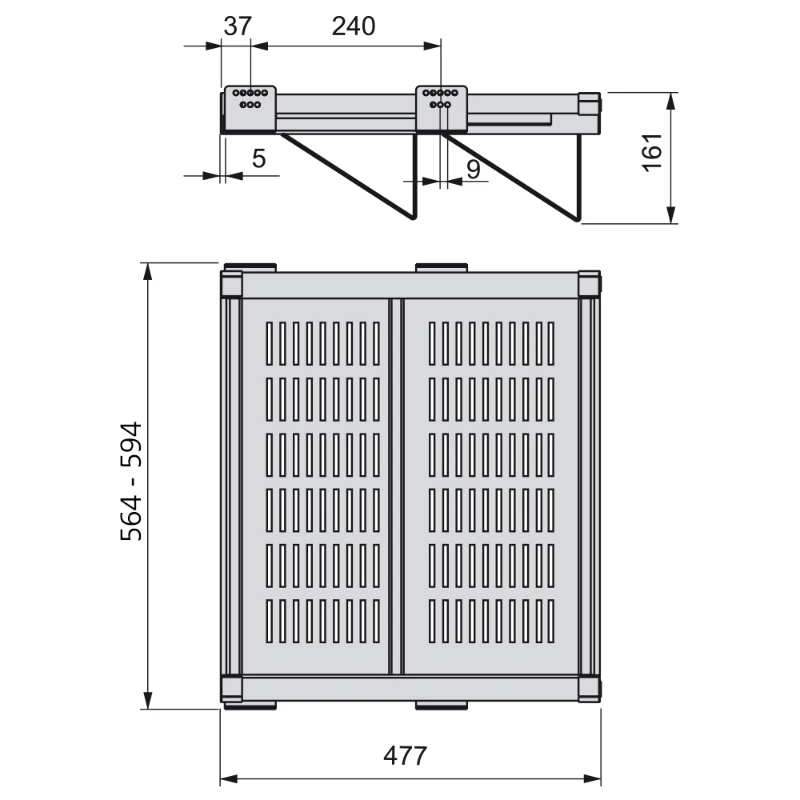 Emuca Cassetto porta scarpe Moka per vano 600 mm in finitura verniciata moka