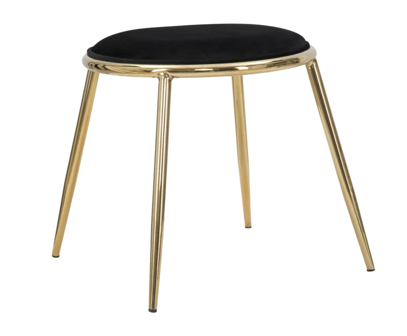 Sgabello Glam Emily Nero Cm Ø 45X45 (Misura Gambe Cm 45)