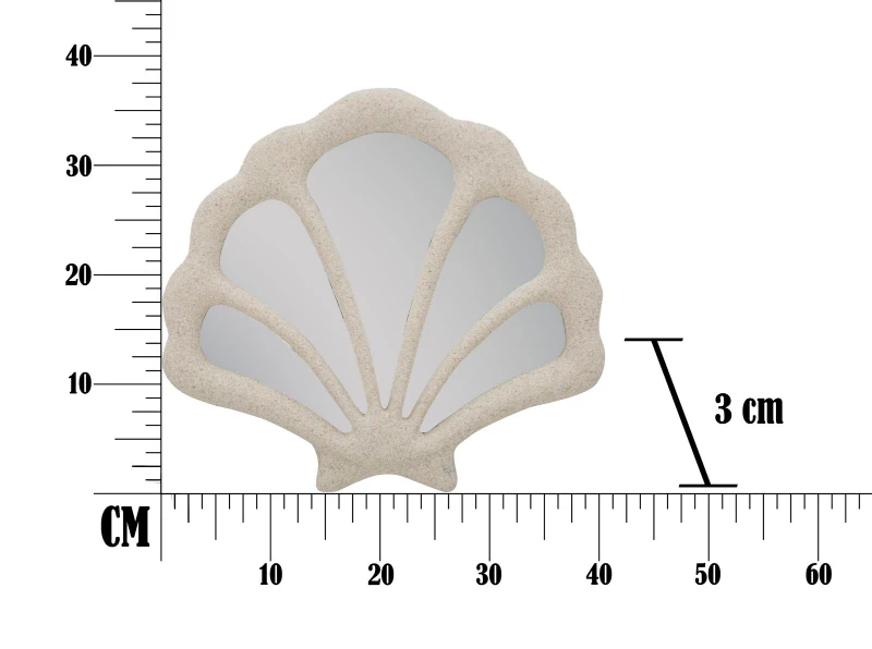Specchio Conchiglia Cm 40.5X2.3X37.3