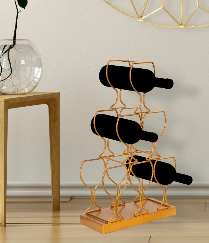 Porta Bottiglie Glass 6 Posti Cm 31X12,7X53