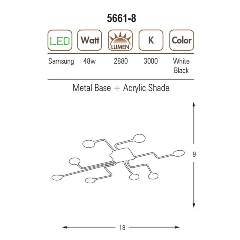 Homemania Lampada A Soffitto Diego Bianco