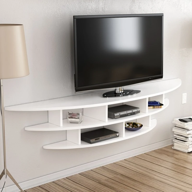 Homemania Alvino Mobile TV Lower Unit W176xD35xH35 cm, Upper Unit W147xD29xH18 cm Bianco