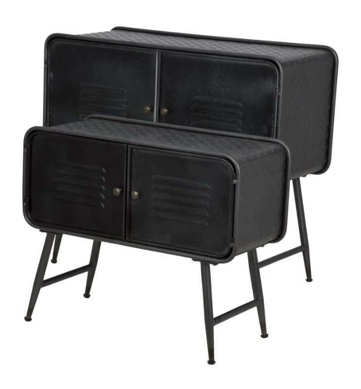 Mobiletto Iron School Coppia Cm  88X38X78 - Cm 70.5X30X58.5