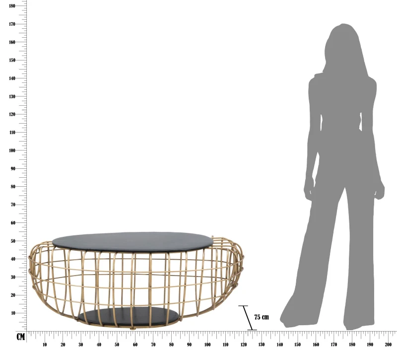 Tavolo Da Caffe' Gold Spider Cm 119X75X55