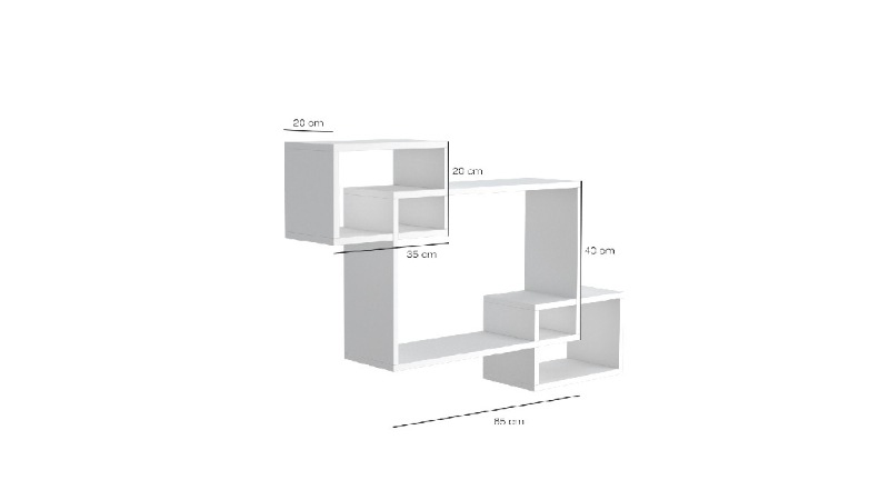 Mensola Davis Porta Libri con Ripiani da Parete Bianco e Sonoma in Legno L100xP20xA59,2 cm