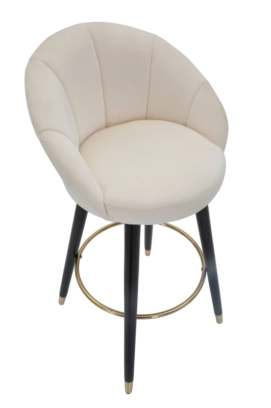 Sgabello Bar Prague Crema Cm 55X56X104