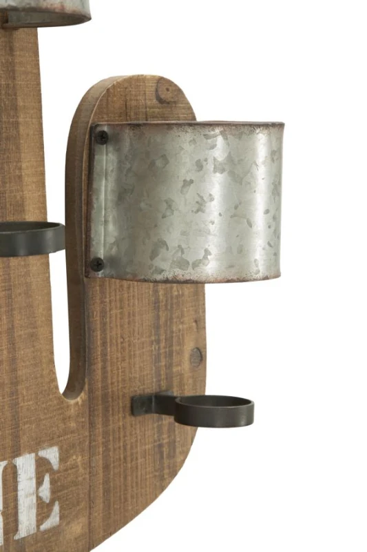 Porta Bottiglie Da Muro Cactus Cm 40X9.5X58