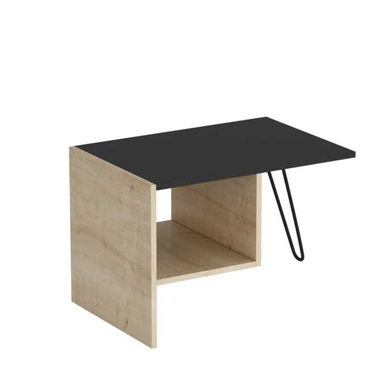 Homemania Tavolino Da Caffè Loop W71,8xD50xH45 cm Rovere, Nero