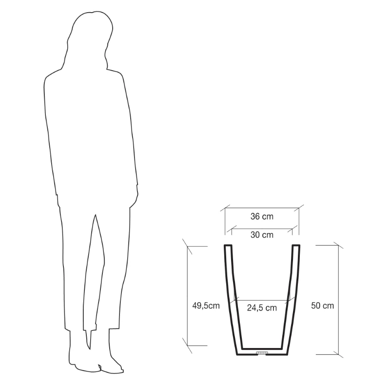 Farmet New Hydrus Vaso Quadro Cm 50 Viola 36x36x50