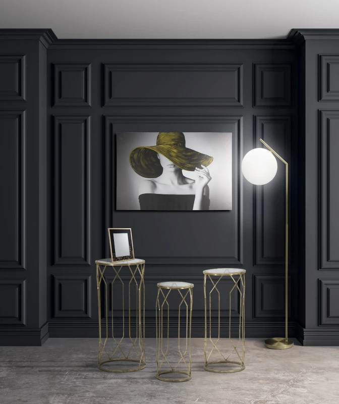 Tavolino Porta Telefono Tunisi Tris Cm Ø 32X71-28X65-23X61