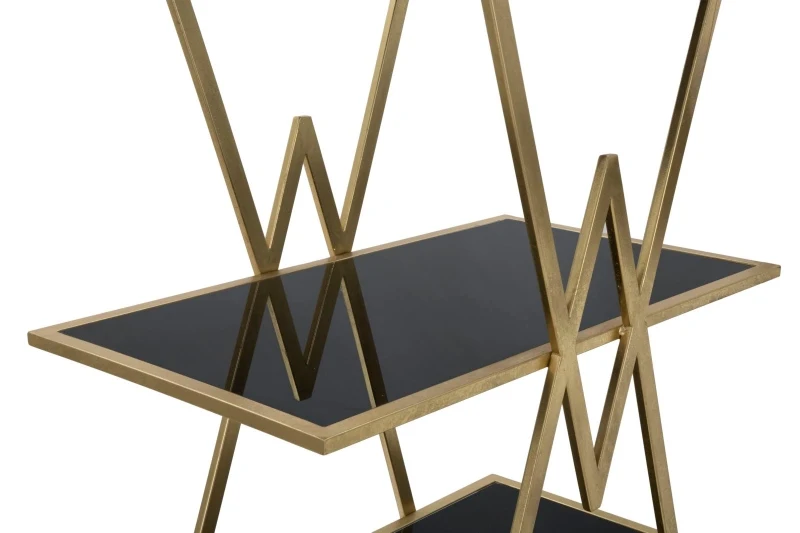 Libreria in acciaio e vetro 80x44,7x180 cm, Nero