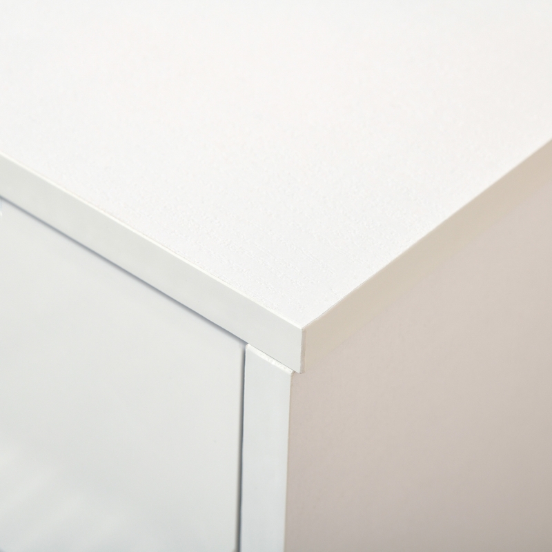 HOMCOM High Gloss Shoe Storage Cabinet with 3 Flip Drawers, Hallway Cabinet with Top Drawer and Adjustable Shelves, Shoe Cupboard for 18 Pairs, White