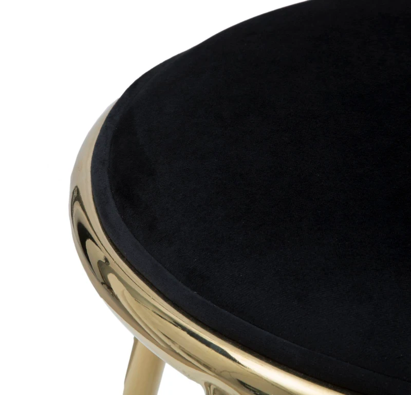 Sgabello Glam Emily Nero Cm Ø 45X45 (Misura Gambe Cm 45)