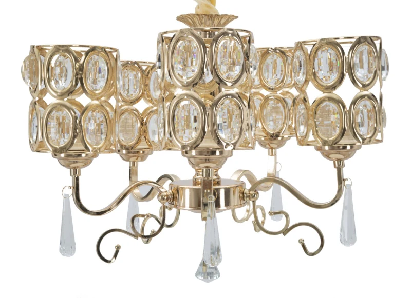 Lampadario Glam Cristal 5 Luci Cm Ø 40X72