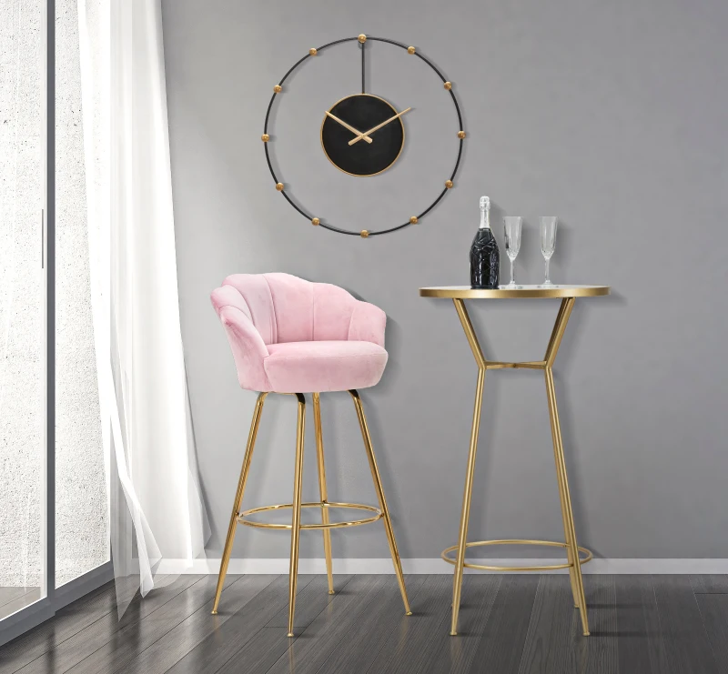 Sgabello Bar Vienna Rosa Cm 55X53X110