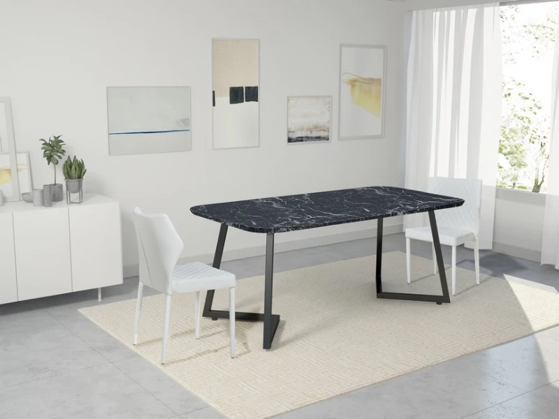 Homemania Tavolo Tribus W180xD90xH76 cm Bianco, Nero