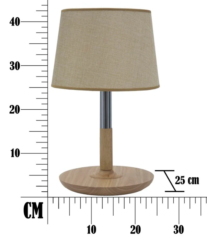 Paralume Da Comodino Wood&Steel Ø Cm 25X42