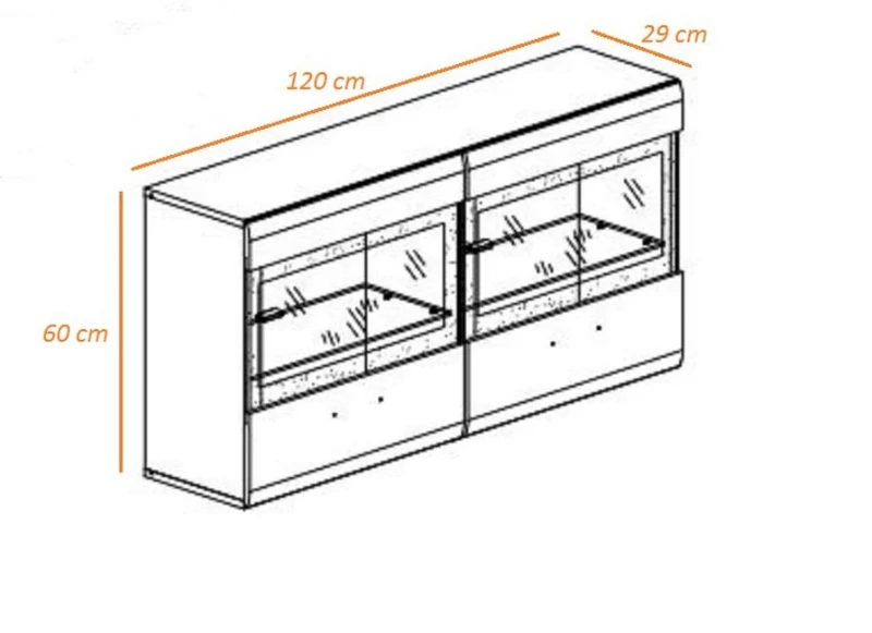 Homemania Mobile TV Dublin W300xD45xH180 cm , Bianco, Bianco Lucido PVC, Vetro Nero