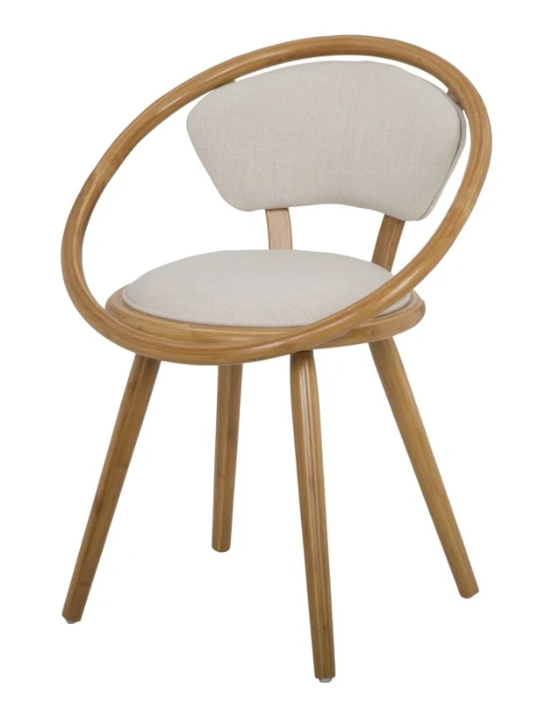 Sedia Bamboo con Imbottitura In Lino Globe Cm 58X54X75