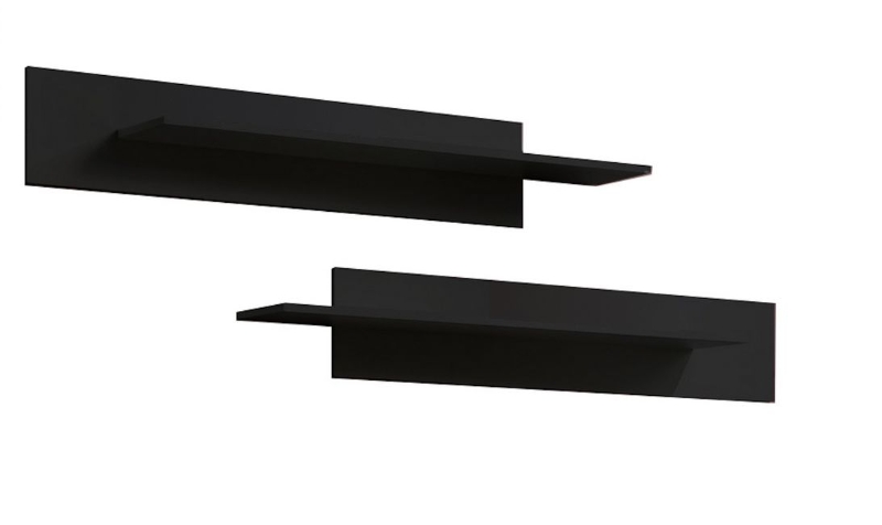 Homemania Set di 2 Mensole Paris Nero W100xD20xH20 cm