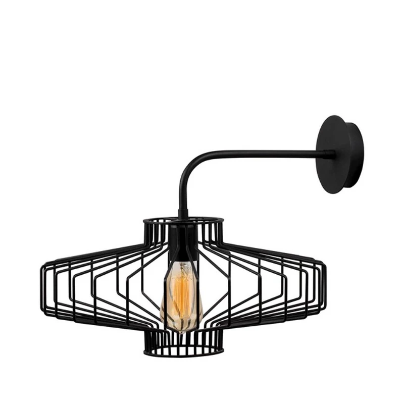 Homemania Lampada A Parete Largy W42xD50xH35 cm Nero