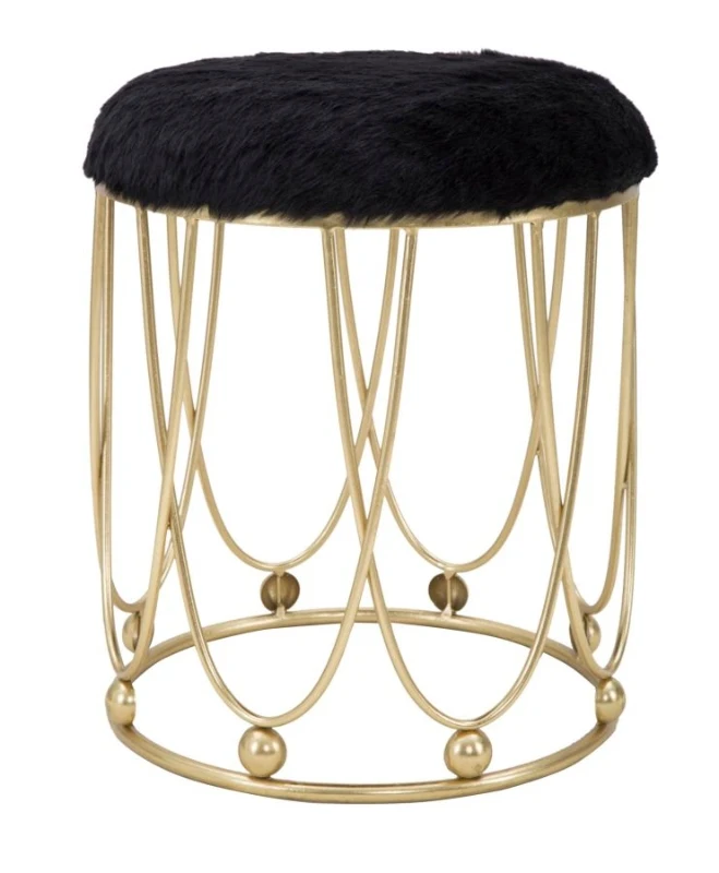 Sgabello Amelie Nero Ø Cm 40.5X46.5