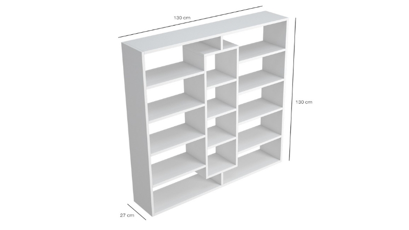 Homemania Libreria Dalia W130xD27xH130 cm Bianco