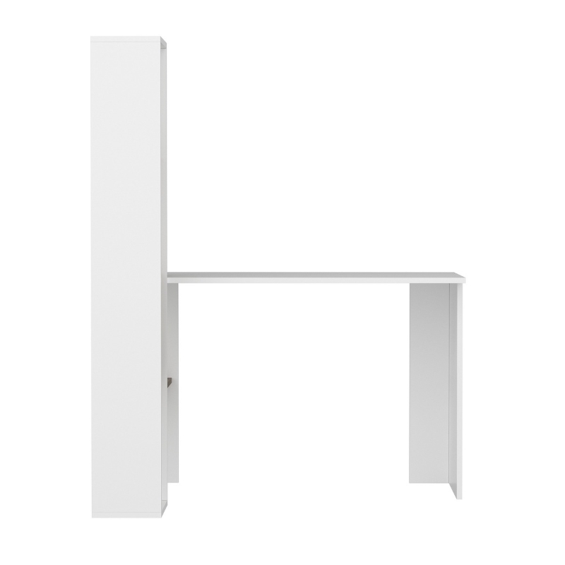 Homemania Scrivania Juliet W120xD90xH152 cm Bianco, Noce