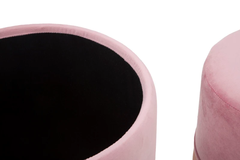 Puff Contenitore Lines Coppia Rosa Cm Ø 35X42-30X32