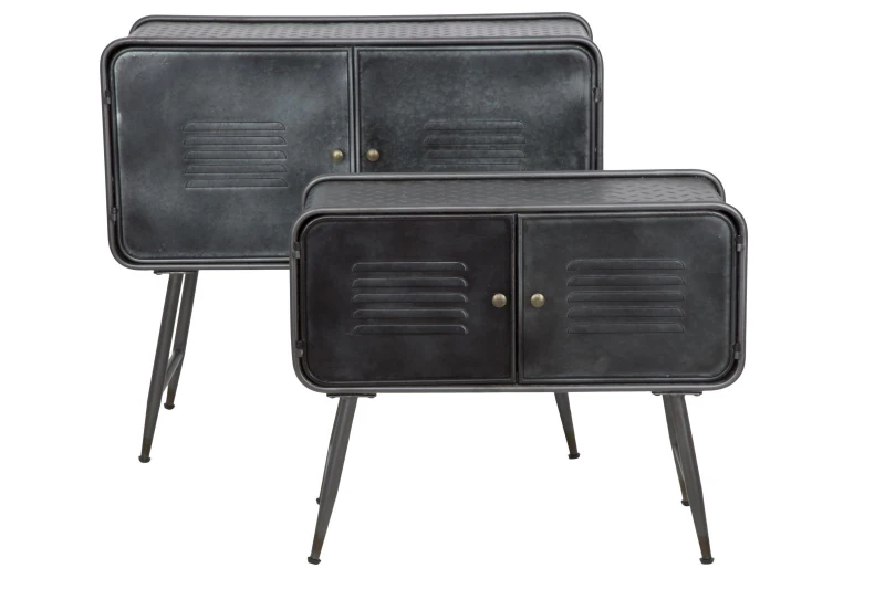 Mobiletto Iron School Coppia Cm  88X38X78 - Cm 70.5X30X58.5