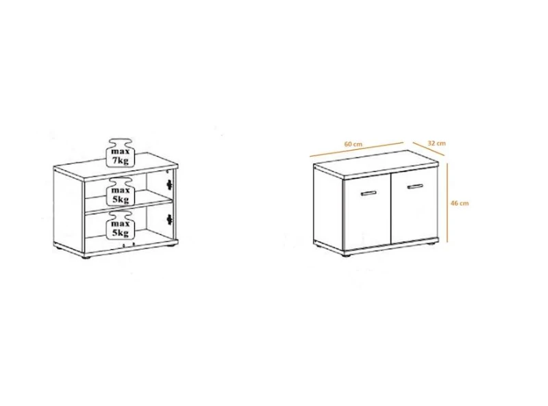 Homemania Mobile Ingresso Oxford Rovere Sonoma PVC W60xD32xH46 cm