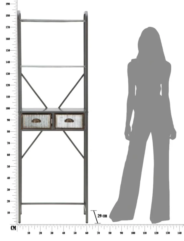 Mobiletto Da Bagno Illinois -A- Cm 60.5X29X184.5