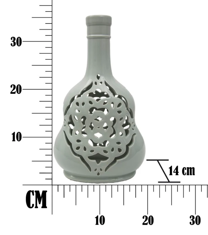 Vaso Porcellana Carving Bianco Cm 21.5X14X35.5 