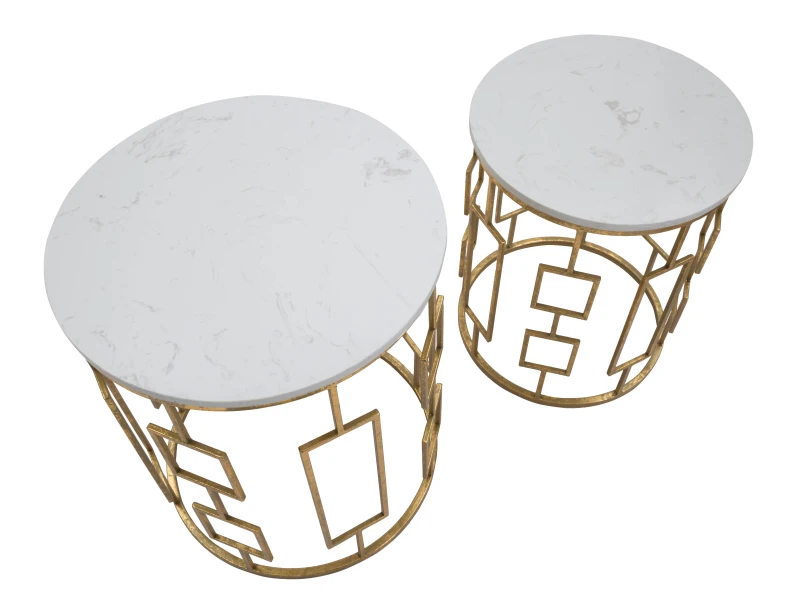 Tavolinetto Cube Coppia Cm Ø 46X55-39X48