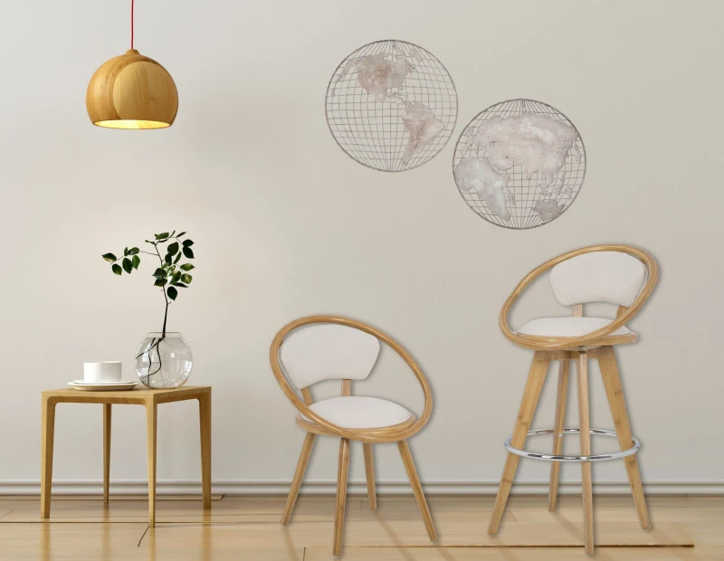 Sedia Bamboo con Imbottitura In Lino Globe Cm 58X54X75