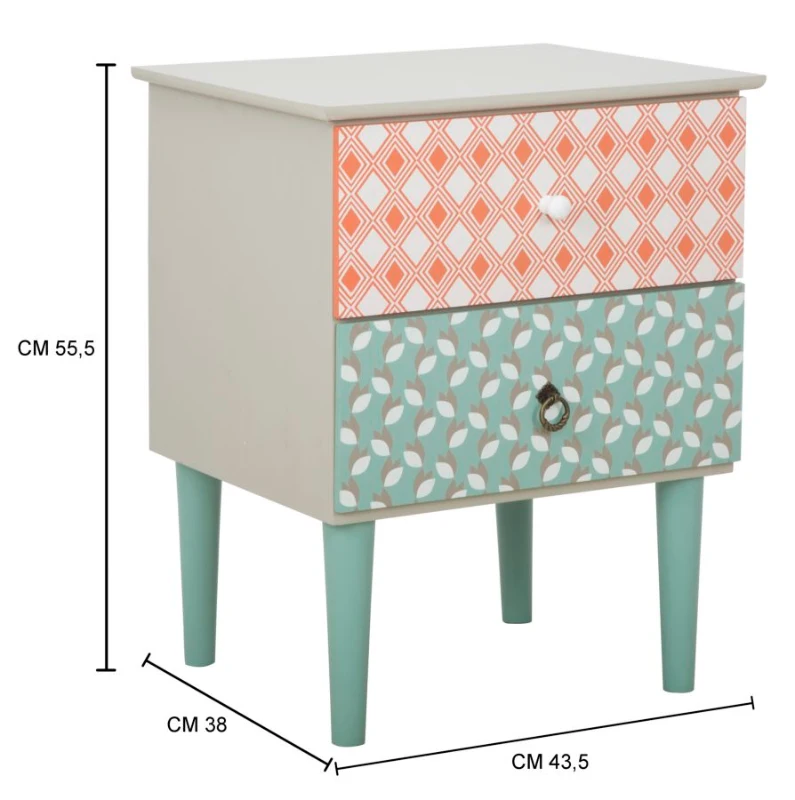 Comodino Auntdeco Cm 43.5X38X55.5