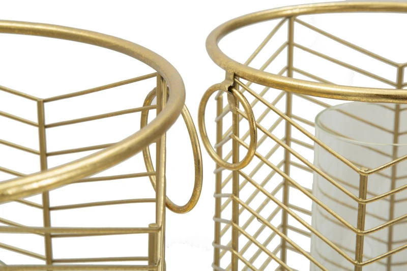 Porta Candela Glam Ring Coppia Cm Ø 23.5X25-19X24