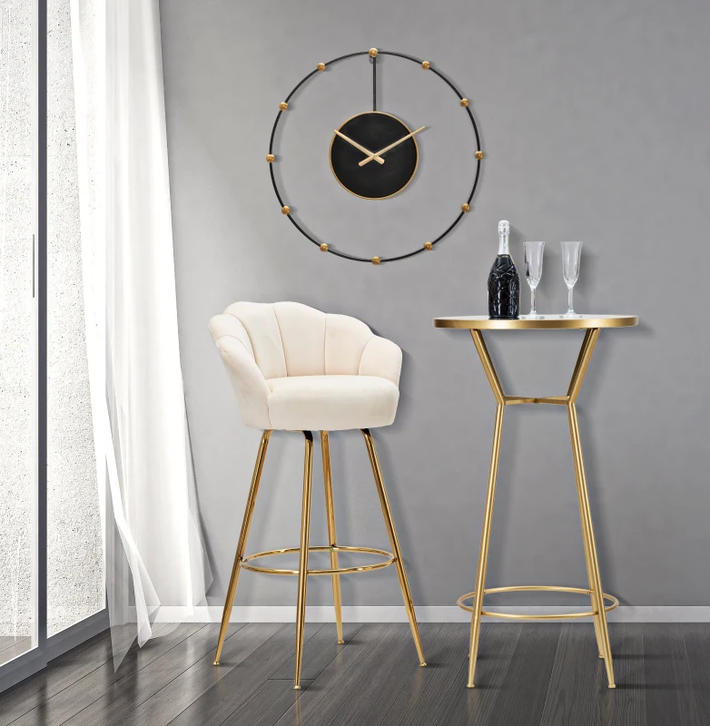 Sgabello Bar Vienna Crema Cm 55X53X110